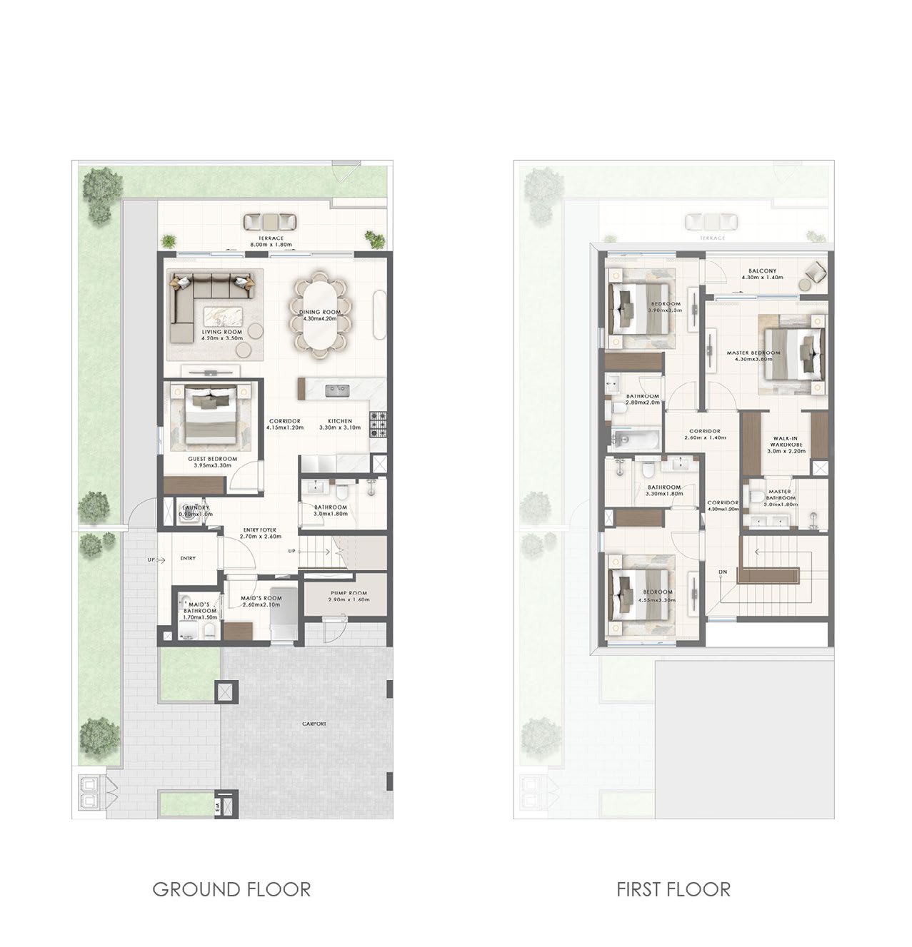 Emaar Greenridge Townhouses at Emaar South floor plan